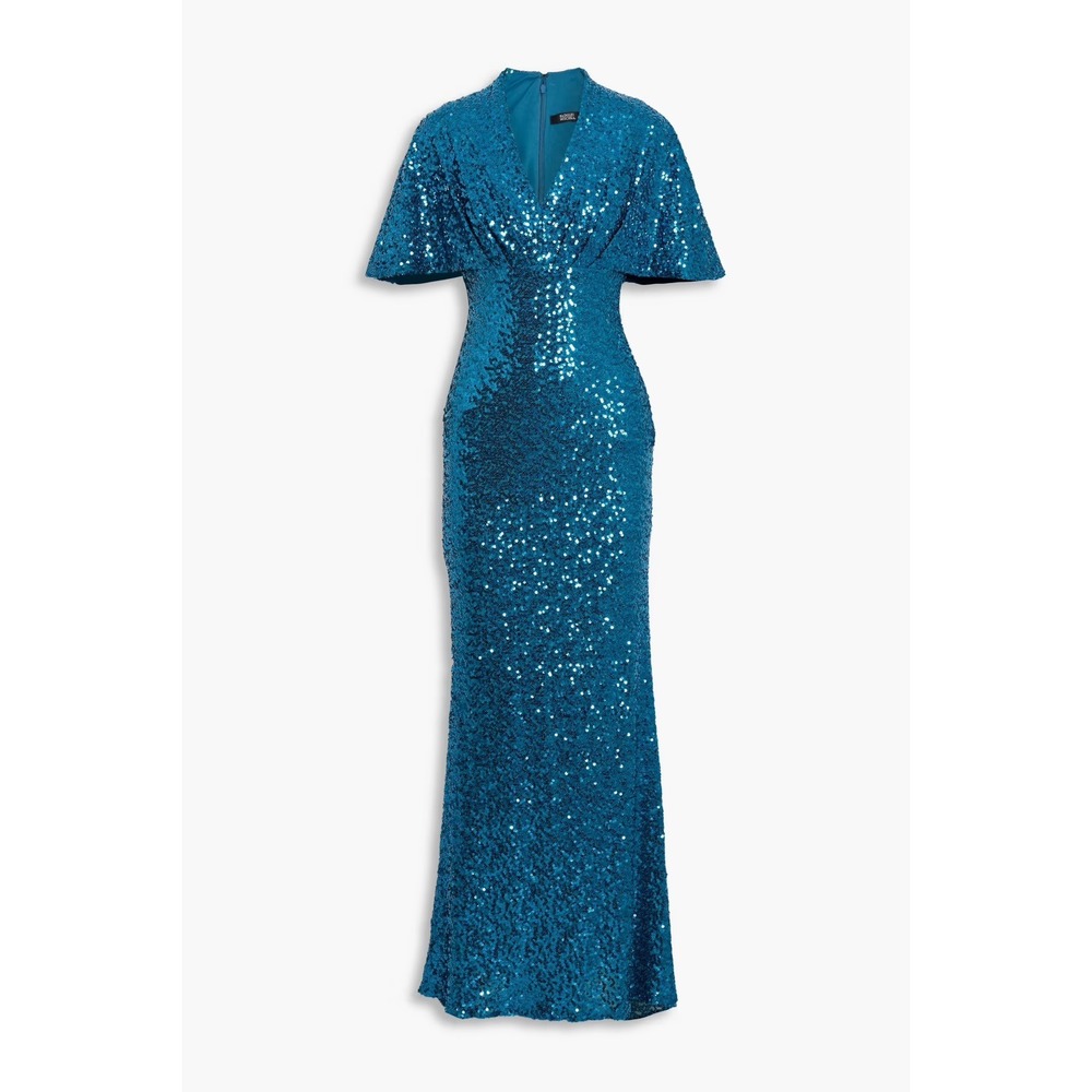 Badgley Mischka blue sequin gown NWT size 4